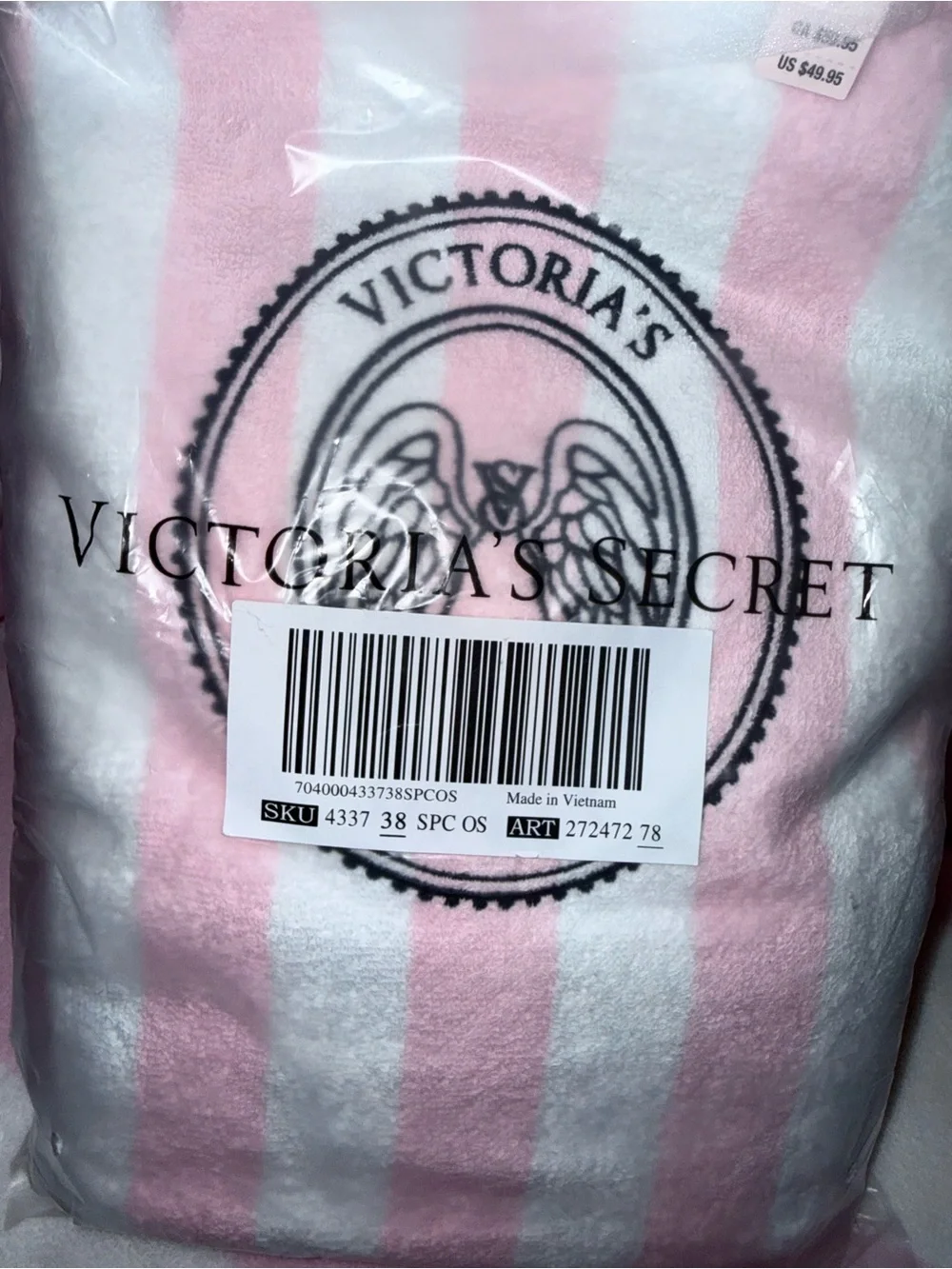 NWT Victoria's Secret Angel Essentials Terry Tote in Pink and White